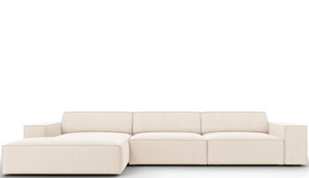 3-Sitzer Design Ecksofa „Jodie“ mit Eckteil links - Samtbezug