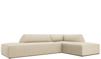 4-seater corner sofa with ottoman "Sao" 273 x 180 cm, with corduroy cover - corner part right