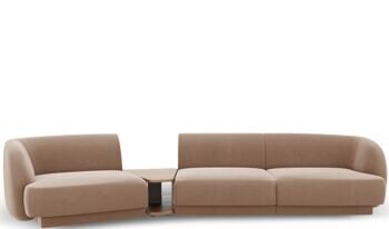 3-Sitzer Design Sofa „Miley“ mit Beistelltisch - Samtbezug Dunkelgrau