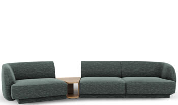 3-Sitzer Design Sofa „Miley“ mit Beistelltisch - Chenille Grün