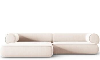 4-seater design corner sofa "Lily", chenille light beige