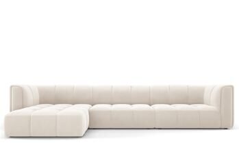 5-Sitzer Design Ecksofa „Adams“ mit Eckteil links, Samtbezug