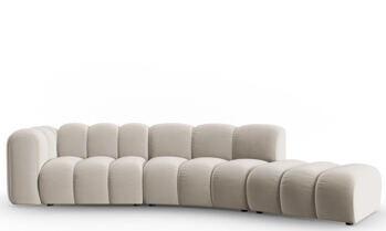 5-Sitzer Design Modulsofa „Lupine“ mit Ottomane rechts - Samtbezug