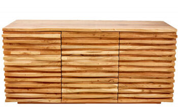 High quality sideboard "Relief" solid wood, acacia nature - 160 x 75 cm