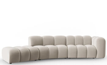 5-Sitzer Design Modulsofa „Lupine“ mit Ottomane links - Samtbezug