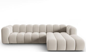 4-Sitzer Design Modul Ecksofa „Lupine“ mit Eckteil rechts - Samtbezug