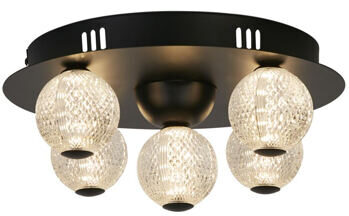 Dimmbare LED Design Deckenlampe „Asteroid“, Schwarz