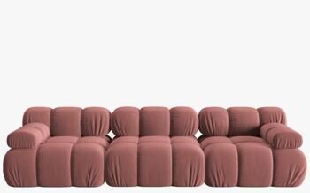 Modular 3-seater design sofa "Bellis" - velvet cover