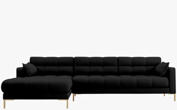 Design corner sofa "Mamaia textured fabric" black