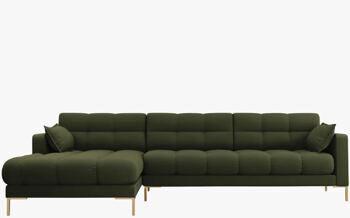 Design corner sofa "Mamaia textured fabric" Green