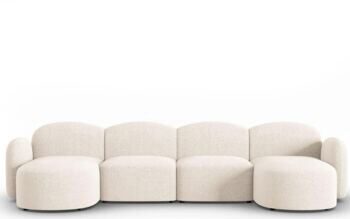 6-Sitzer Design Panorama Sofa „Blair“, Chenille Melange