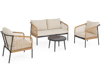 4-seater outdoor design garden lounge "Felipe" - Natural/beige