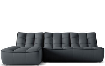 4-Sitzer Echtleder Design Ecksofa „Moni“, Blau