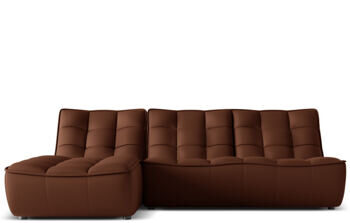 4-Sitzer Echtleder Design Ecksofa „Moni“, Cognac