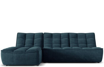 4-Sitzer Design Ecksofa „Moni“, Strukturstoff Jeans Blau