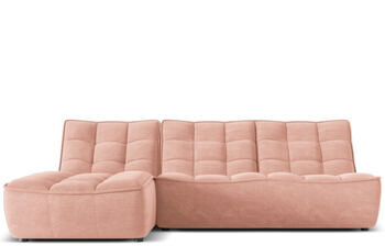 4-Sitzer Design Ecksofa „Moni“, Strukturstoff Rosa