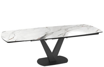 Extendable designer dining table "Grande Bellagio" made of ceramic 160-240 x 100 cm, Fiorentino glossy