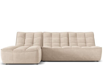 4-Sitzer Design Ecksofa „Moni“, Strukturstoff Beige