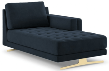 Chaise longue design "Kelso" bleu foncé 98 x 164 cm