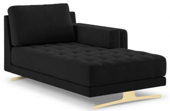 Chaise longue design "Kelso" Noir 98 x 164 cm