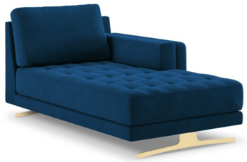 Chaise longue design "Kelso" bleu royal 98 x 164 cm