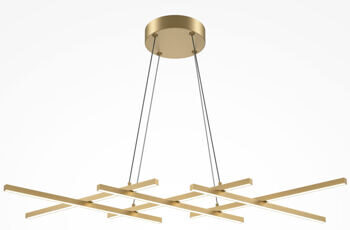 LED design hanging lamp "Halo" 104 x 30 cm, brass