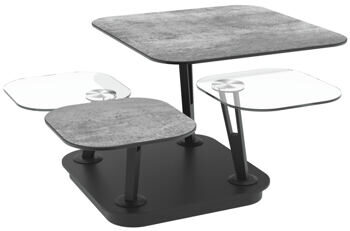 Ausziehbarer, flexibler Design Keramik Couchtisch „Imola“ - Silver