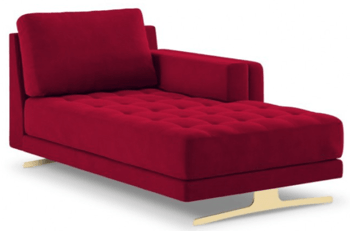 Chaise longue design "Kelso" rouge 98 x 164 cm