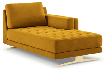 Chaise longue design "Kelso" jaune moutarde 98 x 164 cm