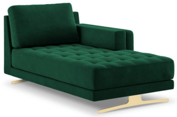 Chaise longue design "Kelso" vert émeraude 98 x 164 cm