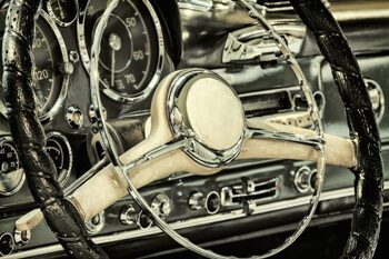 Acrylic glass picture "Classic car steering wheel" 120 x 80 cm