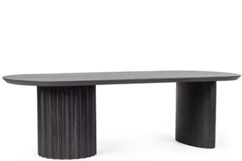 Ovaler, massiver Design Couchtisch „Orissa“ Schwarz, 130 x 65 cm