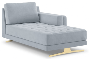 Chaise longue design "Kelso" bleu clair 98 x 164 cm