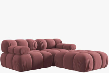 Modular 3-seater design sofa "Bellis" - velvet cover