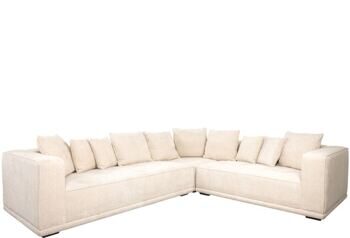 Grosses Design Ecksofa „Lusso“ Beige Chenille