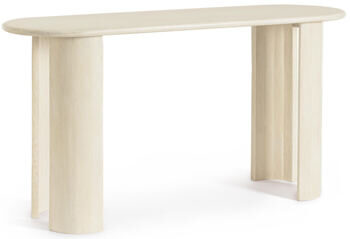 Oval solid wood design console "Orlando" 147 x 76 cm - Natural