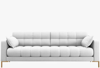 4 seater design sofa "Mamaia textured fabric" light gray