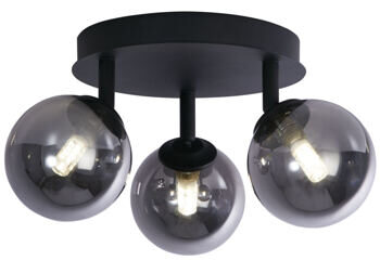 Dimmbare Design Deckenlampe „Crosby“ Schwarz/Rauchglas