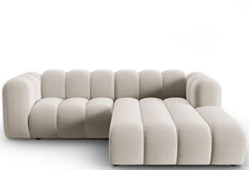 3-Sitzer Design Modul Ecksofa „Lupine“ mit Eckteil rechts - Samtbezug