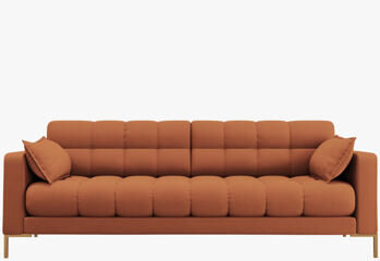 4-seater designer sofa "Mamaia textured fabric" Brick