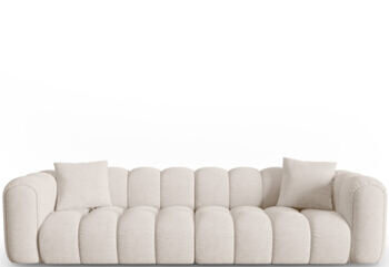 4-seater designer sofa "Clotilde" - textured fabric