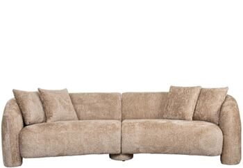 Grosses abgerundetes 4-Sitzer Design Sofa „Milania“, Lovely Beige