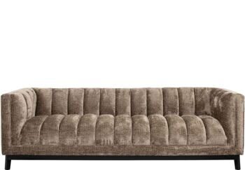 Grosses 3-Sitzer Designsofa „Beaudy“ Stone Chenille