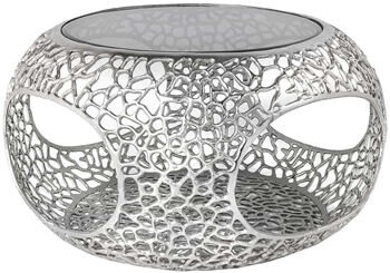 Design Couchtisch „Spin Silver“ Ø 74 cm