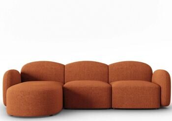 4-Sitzer Design Eckofa „Blair“, Chenille Melange, Terracotta