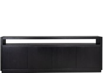 Design Sideboard „Oakura“ aus schwarz gebeizter Eiche, 240 x 85 cm