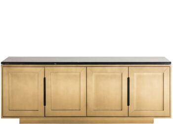 Grosses Design Sideboard „Finsbury“ mit schwarzer Marmorplatte