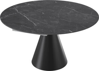 Ausziehbarer Designer Keramik Esstisch „New Icone“, Marquina matt