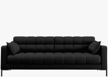 3-Sitzer Designsofa "Mamaia Strukturstoff“ Schwarz