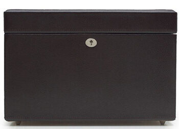 Real leather jewellery case "London Medium" with additional travel case - Cocoa